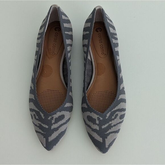 Corso Como Gray Fabric Pointed Toe Flats Women's 6 - Picture 2 of 10